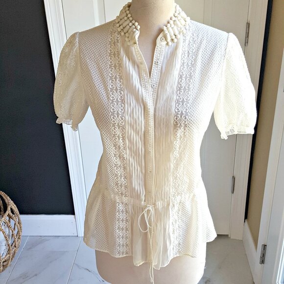 Elie Tahari Tops - NWT! VINTAGE Inspired SILK BLOUSE Elie TAHARI